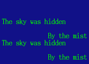 The sky was hidden

By the mist
The sky was hidden

By the mist