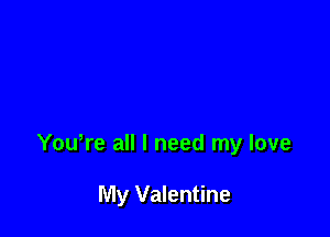 Yowre all I need my love

My Valentine