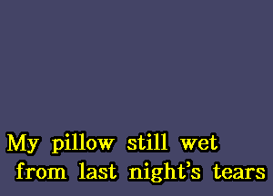 My pillow still wet
from last nights tears