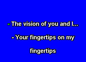 - The vision of you and l...

- Your fingertips on my

fingertips