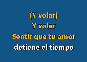 (Y volar)
Y volar
Sentir que tu amor

detiene el tiempo