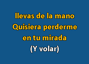 llevas de la mano

Quisiera perderme

en tu mirada
(Y volar)