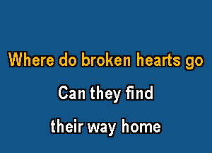 Where do broken hearts go

Can they find

their way home