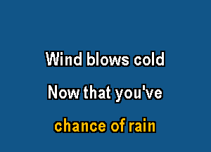 Wind blows cold

Now that you've

chance of rain