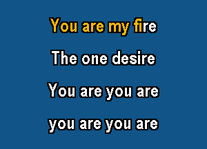 You are my fire

The one desire

You are you are

you are you are