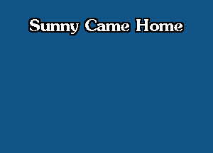 Sunny Came Home