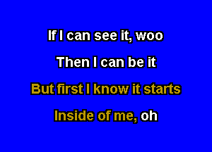 Ifl can see it, woo
Then I can be it

But first I know it starts

Inside of me, oh