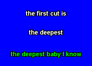 the first cut is

the deepest

the deepest baby I know