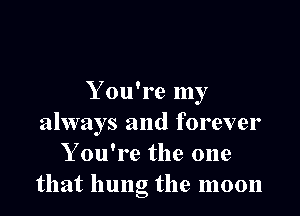Y ou're my

always and forever
You're the one
that hung the moon