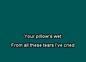 Your pillow's wet

From all these tears I've cried