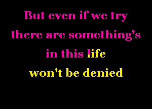 But even if we try
there are something's
in this life

won't be denied