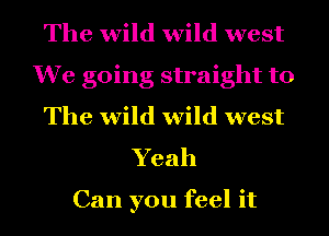 The wild wild west
We going straight to
The wild wild west
Yeah

Can you feel it
