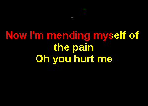 Now I'm mending myself of
the pain

Oh you hurt me