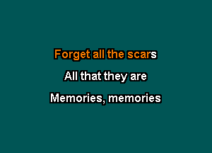 Forget all the scars
All that they are

Memories, memories