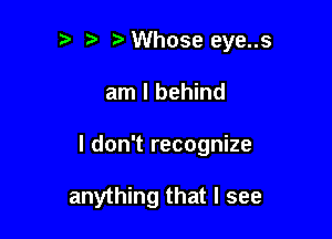 t' Whose eye..s

am I behind

I don't recognize

anything that I see