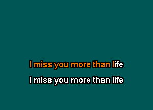 I miss you more than life

I miss you more than life