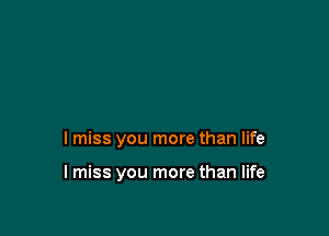 I miss you more than life

I miss you more than life