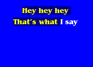 Hey hey hey

That's what I say