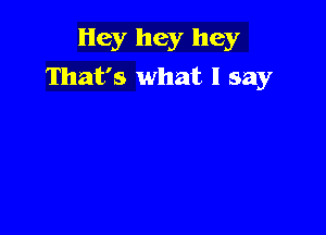 Hey hey hey

That's what I say