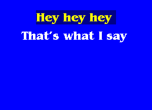 Hey hey hey

That's what I say