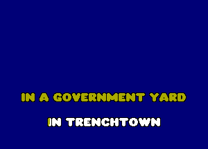 IN A GOVERNMEN? YARD

IN TRENCHTOWN