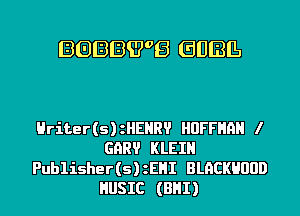 80889908 (EIUIBIL

Hriter(s)zHEHRV HUFFHHH I
GER? KLEIN
Publisher(s)zEHI BLACKHUUD
HUSIC (BHI)