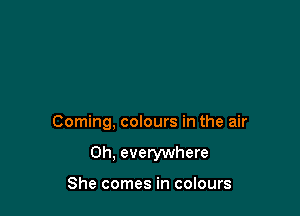 Corning, colours in the air

0h, everywhere

She comes in colours
