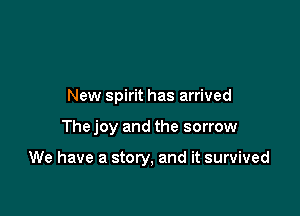 New spirit has arrived

The joy and the sorrow

We have a story, and it survived