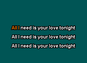 All I need is your love tonight

All I need is your love tonight

All I need is your love tonight