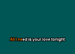 All I need is your love tonight