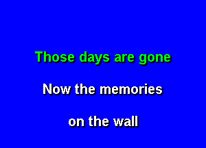Those days are gone

Now the memories

on the wall
