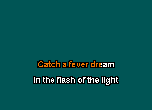 Catch a fever dream

in the flash ofthe light