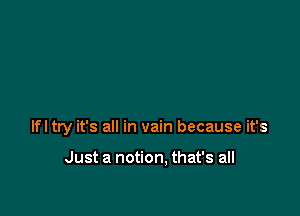 lfl try it's all in vain because it's

Just a notion, that's all
