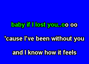 baby if I lost you..oo 00

'cause Pve been without you

and I know how it feels