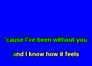 'cause Pve been without you

and I know how it feels