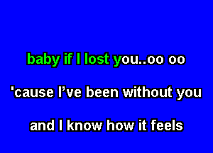 baby if I lost you..oo 00

'cause Pve been without you

and I know how it feels