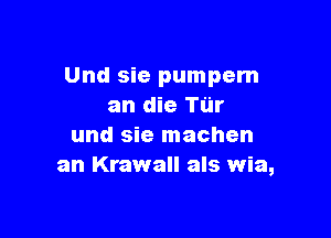 Und sie pumpem
an die Tar

und sie machen
an Krawall als wia,