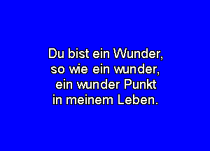 Du bist ein Wunder,
so wie ein wunder,

ein wunder Punkt
in meinem Leben.