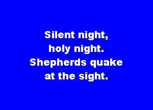 Silent night,
holy night.

Shepherds quake
at the sight.
