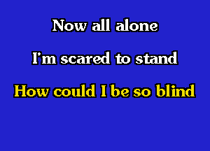 Now all alone

I'm scared to stand

How could I be so blind
