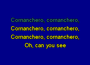 Comanchero, comanchero,

Comanchero, comanchero,
Oh, can you see