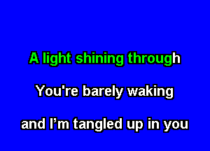 A light shining through

You're barely waking

and Pm tangled up in you