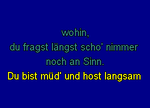 Du bist m'Ud' und host Iangsam