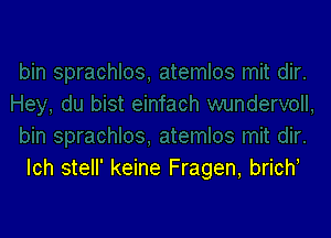 Ich stell' keine Fragen, brich