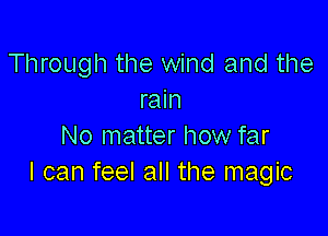 Through the wind and the
rain

No matter how far
I can feel all the magic