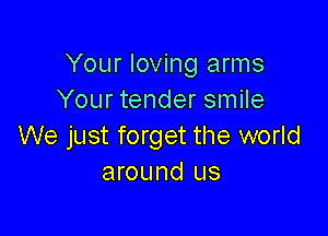 Your loving arms
Your tender smile

We just forget the world
around us