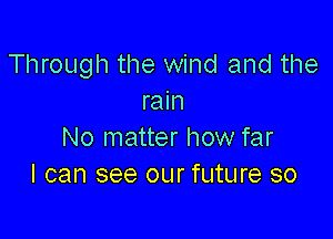 Through the wind and the
rain

No matter how far
I can see our future so