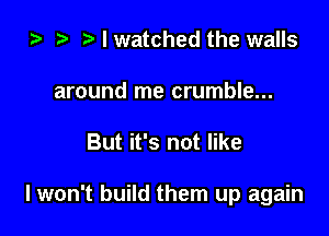 za Mwatched the walls

around me crumble...

But it's not like

lwon't build them up again