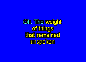Oh. The weight
of things

that remained
unspoken