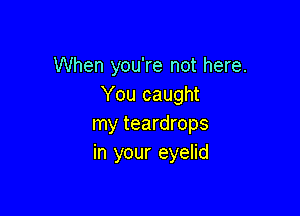 When you're not here.
You caught

my teardrops
in your eyelid